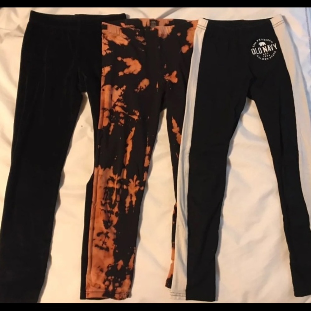 6 various pairs of girls leggings- size 8